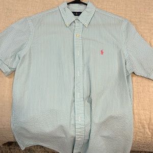 Ralph Lauren Polo seersucker short sleeve button down shirt